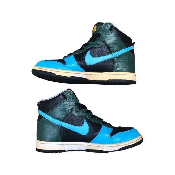 Vintage 2006 Nike Dunk High Blue Black Forest Size 7.5 - Picture 6 of 13
